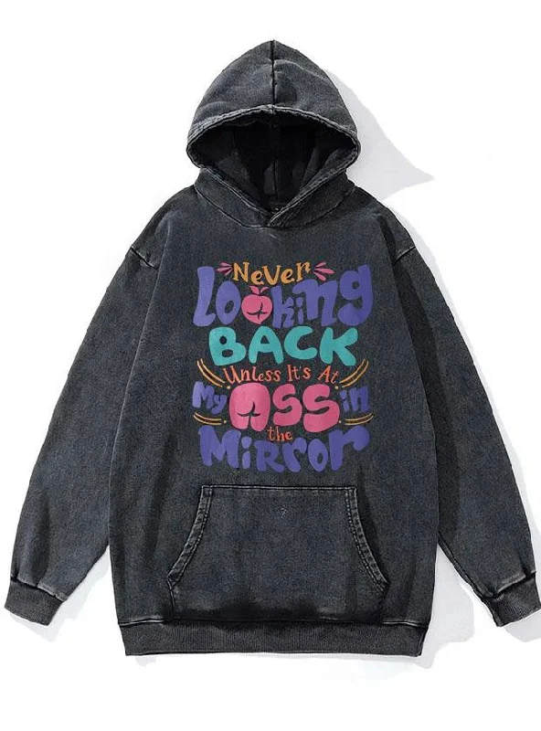 Windproof Hoodie-Never Looking Back WASHED GYM HOODIE