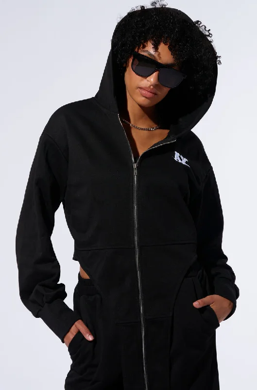 Eagle Hoodie-TAKE THE LONG WAY OVERSIZED ZIP UP HOODIE