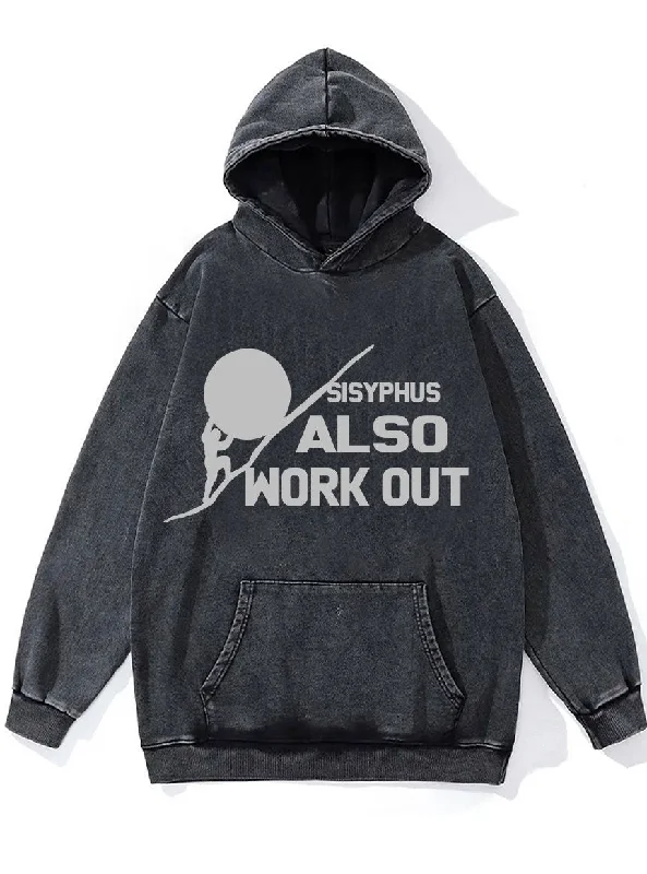 Comfy Hoodie-Sisyphus Also Work Out Washed Gym Hoodie