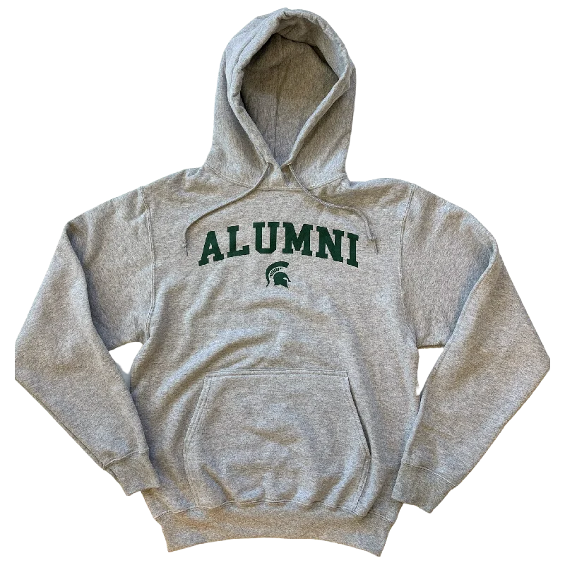 Cycling Hoodie-Michigan State Alumni Gray Hoodie