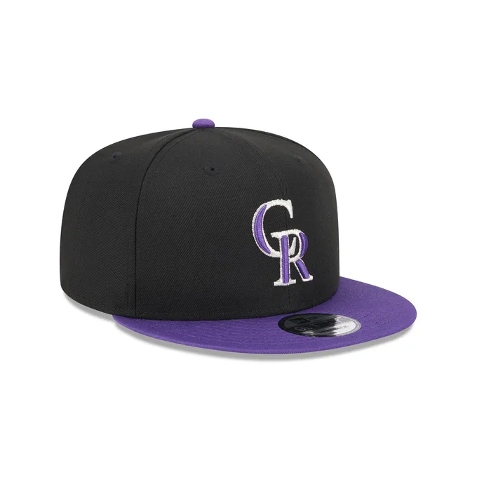 Party Hat-New Era Colorado Rockies  On Field Alternative  9FIFTY Snapback-Black-purple