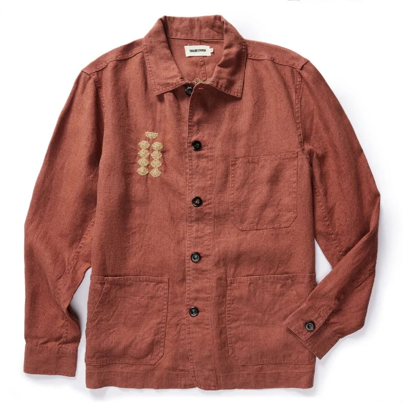 Movie Jacket-The Embroidered Ojai Jacket in Dried Guajillo Hemp