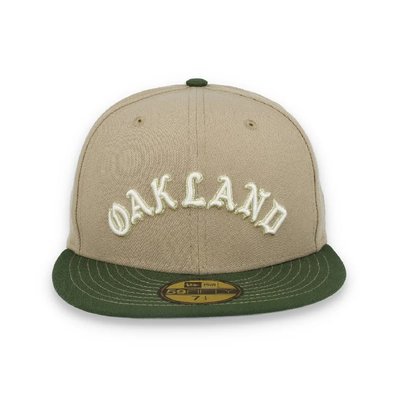 Party Hat-New Era Oakland Athletics 59FIFTY Fitted Hat- Camel