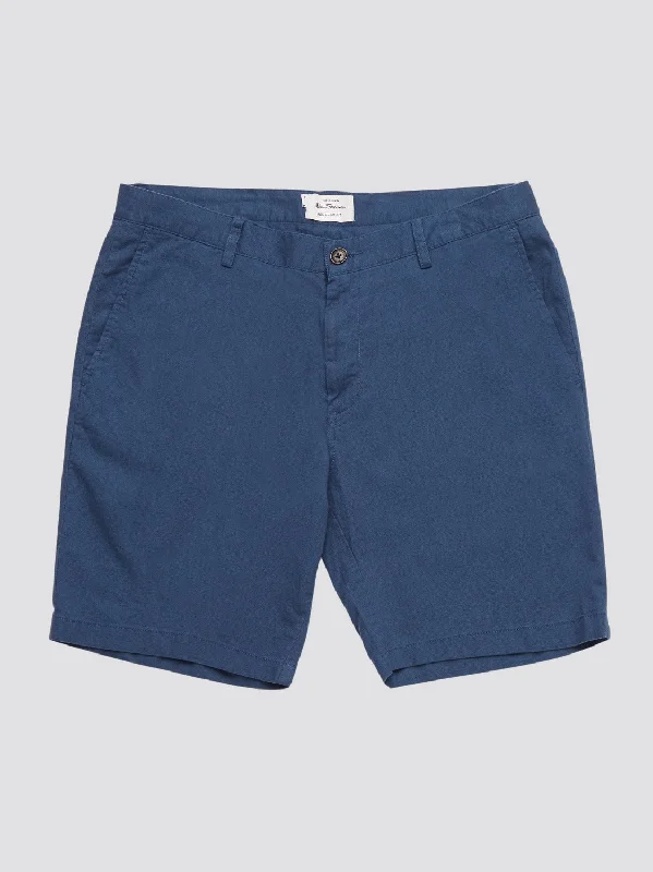 Athletic Shorts-Signature Linen Shorts - Blue