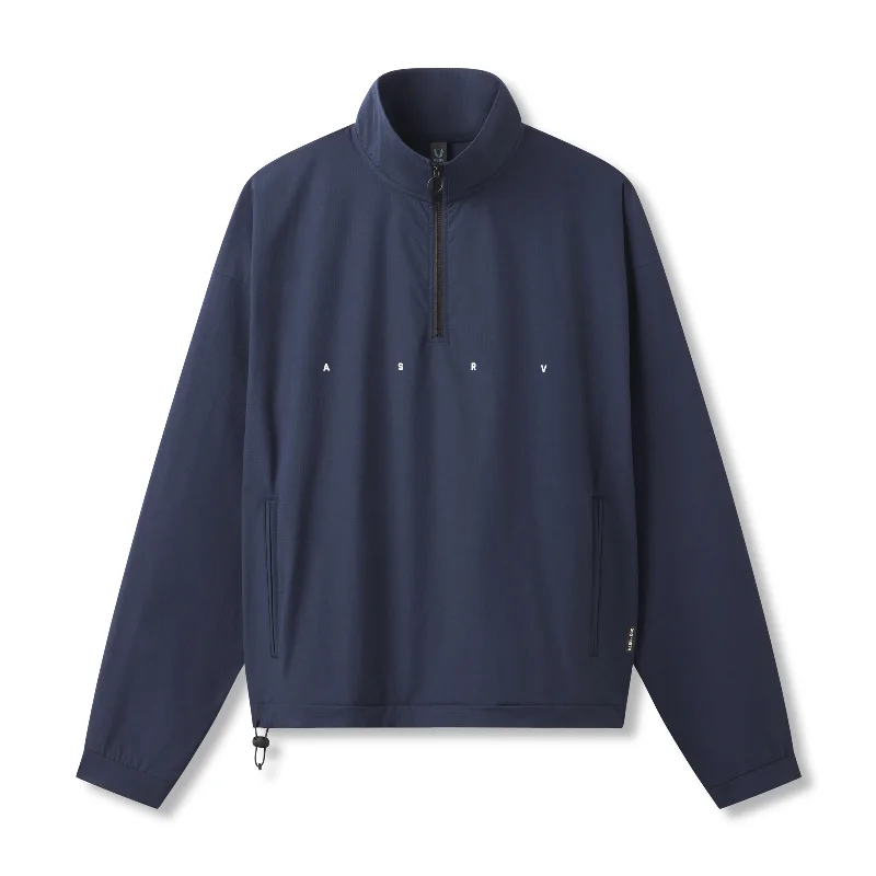 Grunge Jacket-0970. Ripstop Quarter Zip Jacket - Navy