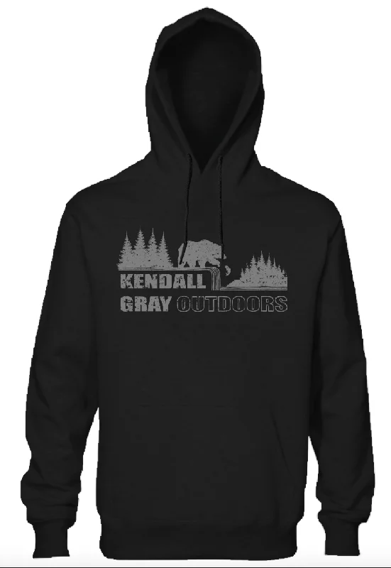 Gym Hoodie-Black Bear Fleece Hoodie