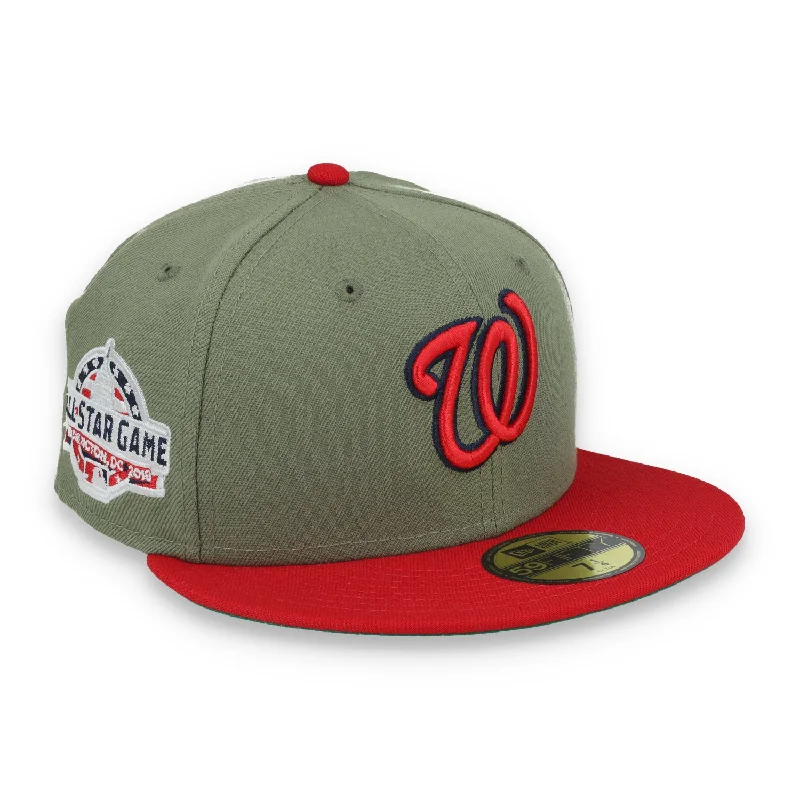 Surfing Hat-New Era Washington Nationals 2018 All Star Game Side Patch 59FIFTY Fitted Hat- Olive Gren