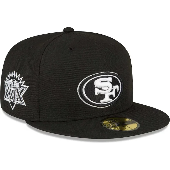 Anime Hat-San Francisco 49Ers Black/White Super Bowl Side Patch 59Fifty Fitted