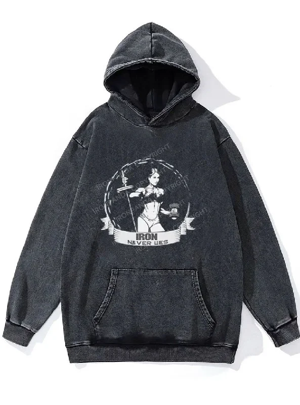 Rugby Hoodie-Barbell  WASHED GYM HOODIE