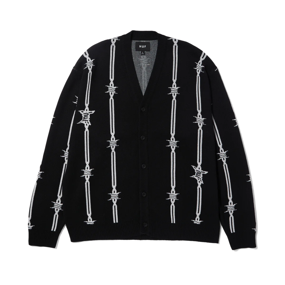 Floral Sweatshirt-Barbed Wire Cardigan | Black