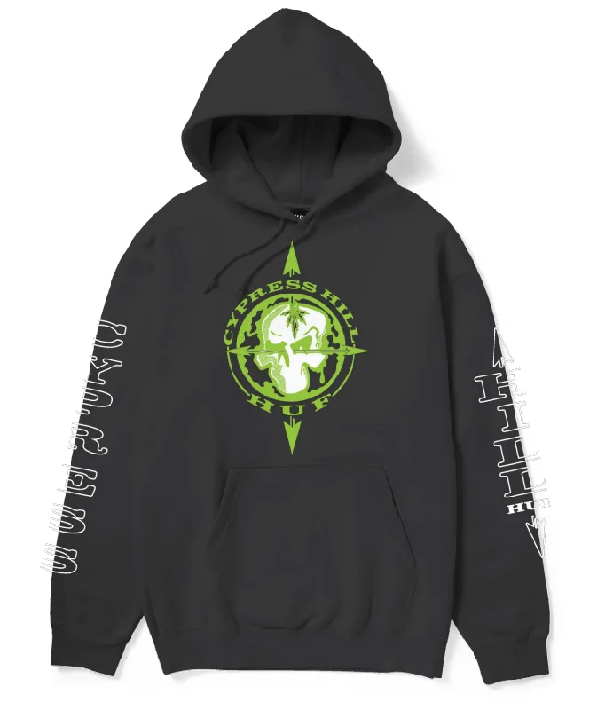 Fuzzy Sweatshirt-Blunted Compass Hoodie | Black (Cypress Hill)