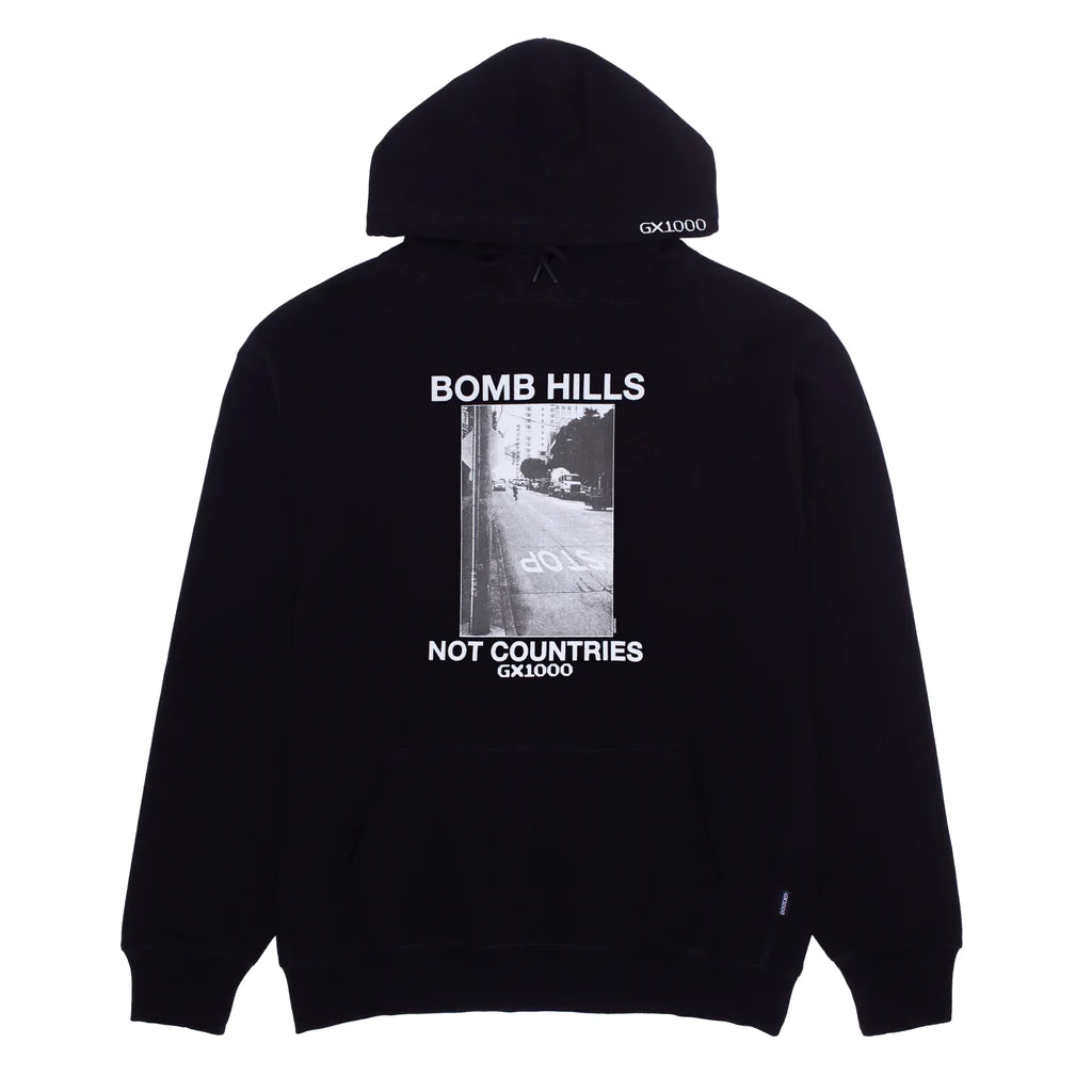 Dragon Print Sweatshirt-Bomb Hills Not Countries Hoodie | Black