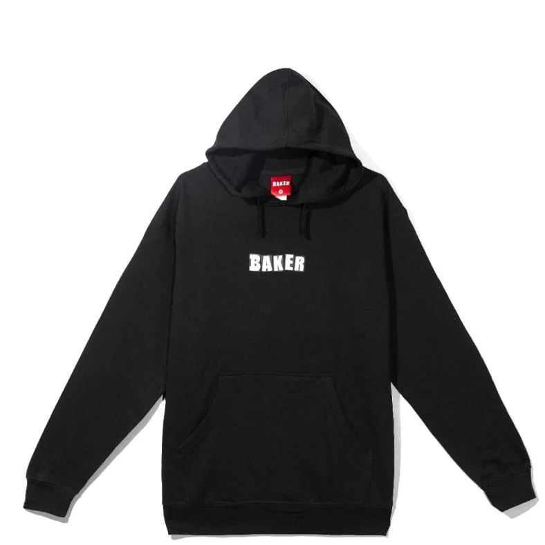 Relaxed Sweatshirt-Brand Logo Hoody | Black