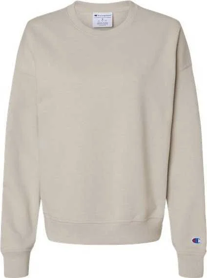 Rock Sweatshirt-Champion S650 Women's Powerblend Crewneck Sweatshirt - Sand