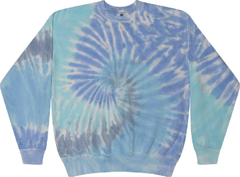 UV Protection Sweatshirt-Colortone 8100 Tie-Dyed Fleece Crewneck Sweatshirt - Lagoon