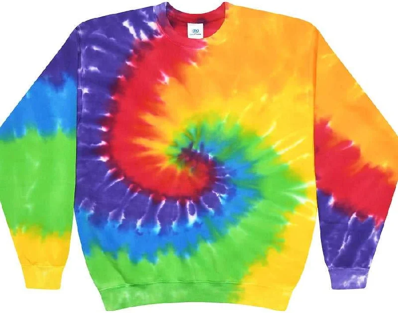 Athletic Sweatshirt-Colortone 8100 Tie-Dyed Fleece Crewneck Sweatshirt - Prism