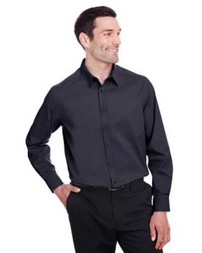 Lightweight Button Down Shirt-Devon & Jones DG542 Men's Crownlux Performance Stretch Shirt - Navy