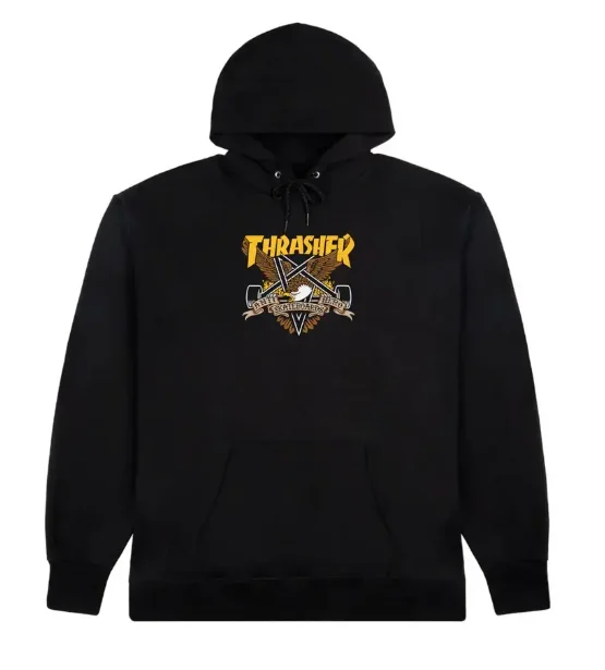 Baseball Sweatshirt-Eaglegram Hood | Black