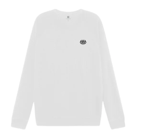 Checkered Sweatshirt-Icon Lightweight Crewneck | White