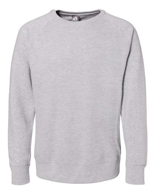 Lightweight Sweatshirt-J. America 8707 Ripple Fleece Raglan Crewneck Sweatshirt - Oxford