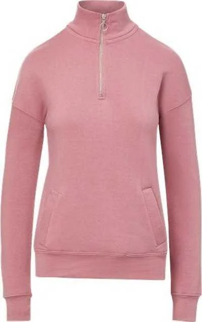 Gym Sweatshirt-MV Sport W20189 Women's Cloud Fleece Quarter-Zip Sweatshirt - Orchid Ice