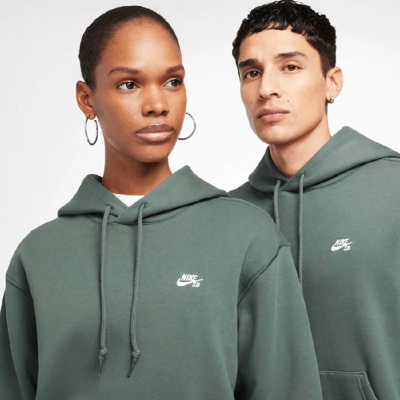 Camping Sweatshirt-Nike SB Fleece Pullover Skate Hoodie (Vintage Green/White)