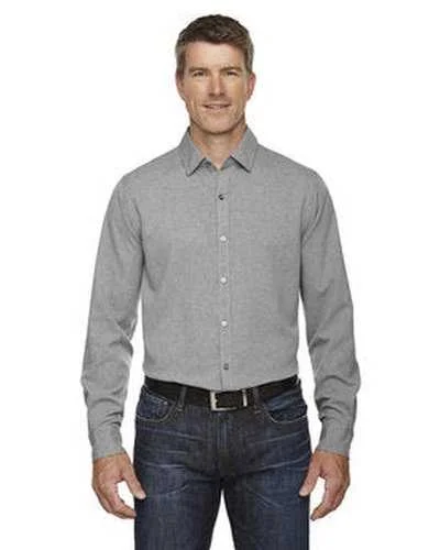 Party Button Down Shirt-North End 88802 Men's Mlange Performance Shirt - Light Heather