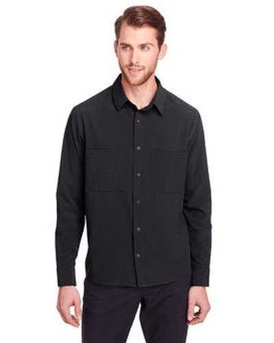 Western Button Down Shirt-North End NE500 Men's Borough Stretch Performance Shirt - Black