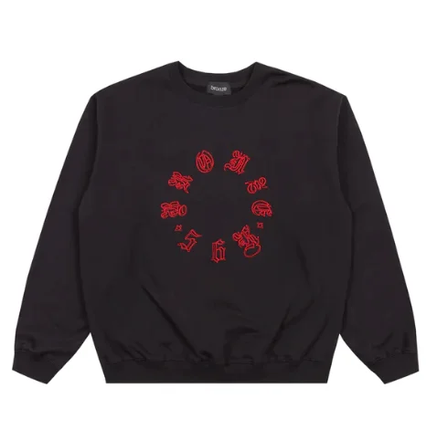 Reflective Sweatshirt-Ole E Circle Crew | Black