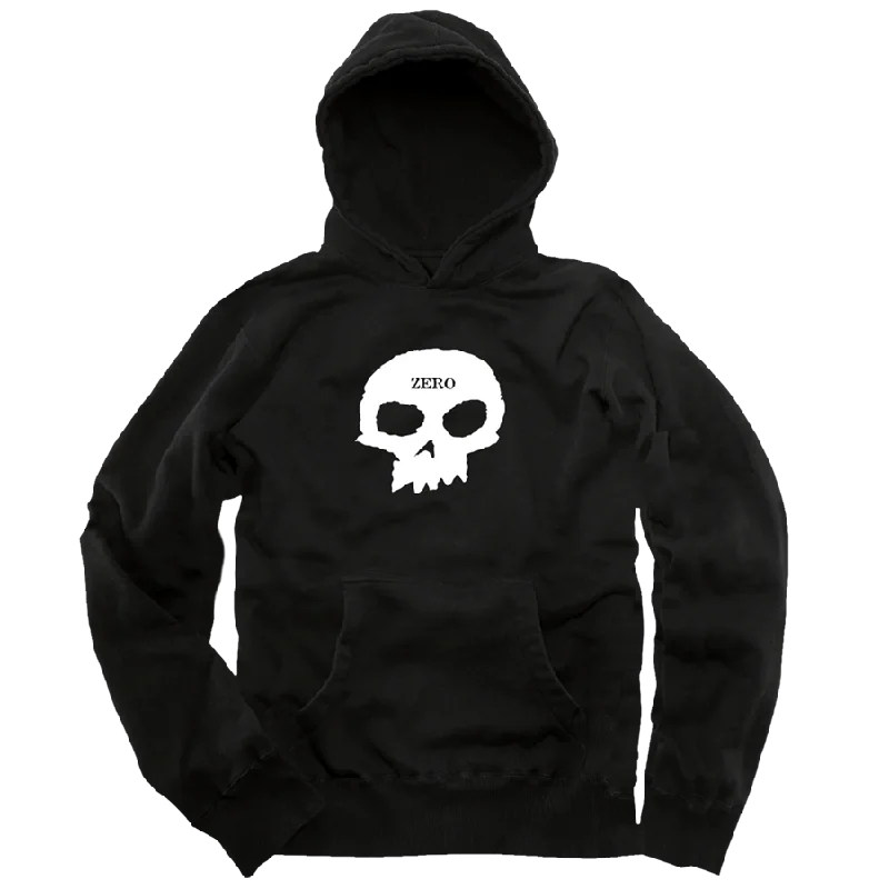 Cozy Sweatshirt-Single Skull Pullover - Black/White