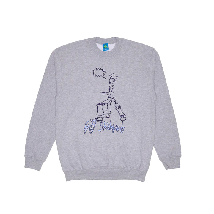 Business Casual Sweatshirt-Skater Crewneck | Ash