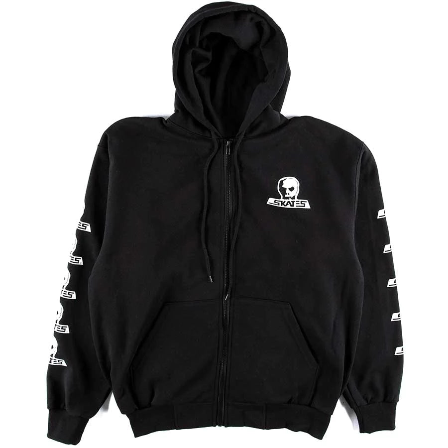 Lightweight Sweatshirt-Skull Logo Zip Hoody | Black