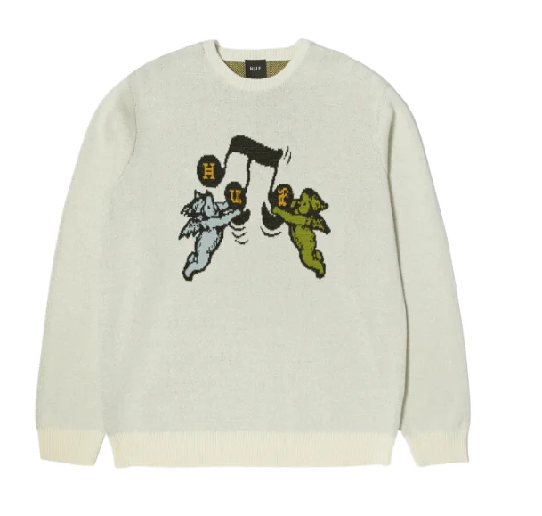 Retro Sweatshirt-Song Intarsia Sweater | Linen