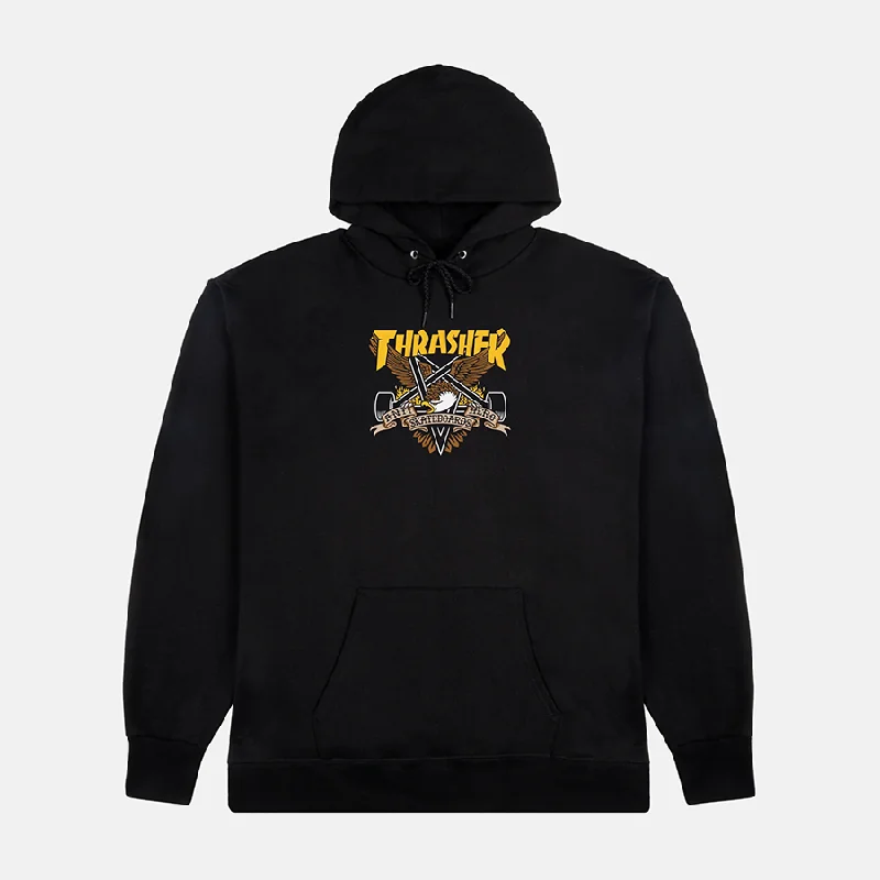 Animal Print Sweatshirt-Thrasher Eaglegram - Hoodie (Black)