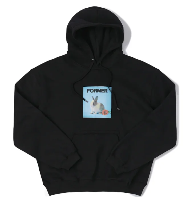 Windproof Sweatshirt-Valentine Hood | Black