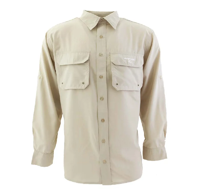 Formal Button Down Shirt-Samaki Breeze Vented Fishing Shirt Bone