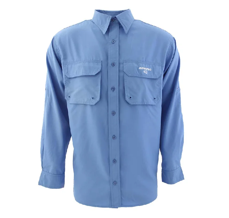 Casual Button Down Shirt-Samaki Breeze Vented Fishing Shirt Pacific Blue